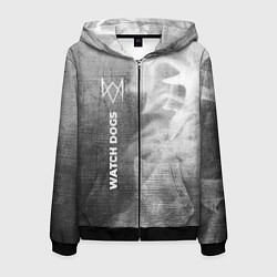Мужская толстовка на молнии Watch Dogs - grey gradient по-вертикали