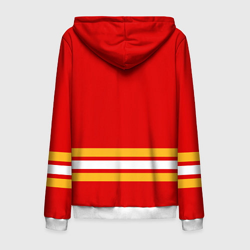 Мужская толстовка на молнии Калгари Флэймз хоккей / 3D-Белый – фото 2