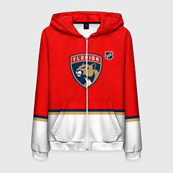 Толстовка 3D на молнии мужская Флорида Пантерз хоккей, цвет: 3D-белый