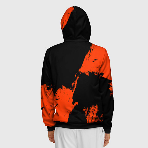 Мужская толстовка на молнии Анахайм Дакс - оранжевая краска / 3D-Черный – фото 4