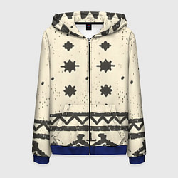 Мужская толстовка на молнии Африканские примитивные узоры