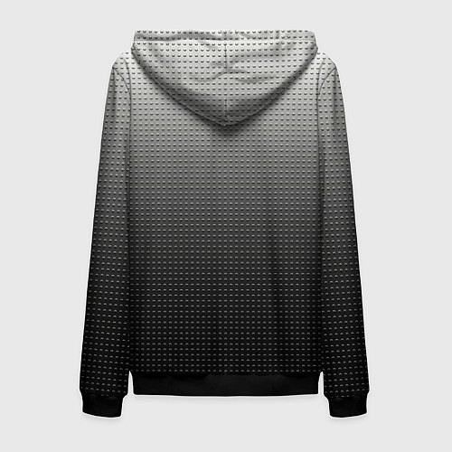 Мужская толстовка на молнии Градиент металлический тёмно-серый / 3D-Черный – фото 2