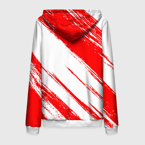 Мужская толстовка на молнии Детройт Ред Уингз - брызги красок / 3D-Белый – фото 2