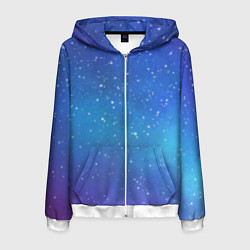 Толстовка 3D на молнии мужская Ночное сияние, цвет: 3D-белый