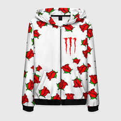 Мужская толстовка на молнии Monster energy steel rose