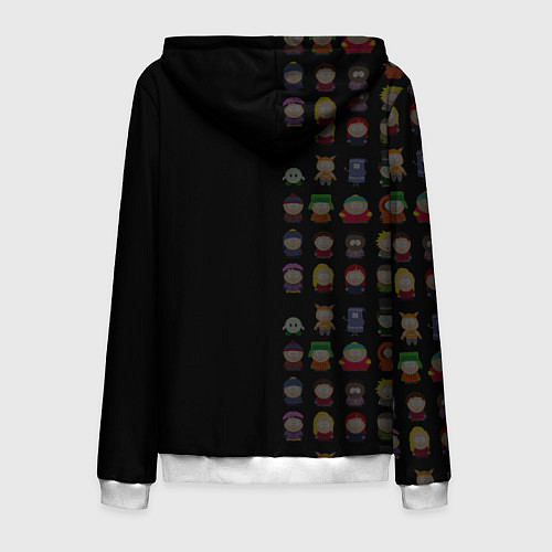 Мужская толстовка на молнии Персонажи Южный парк и лого / 3D-Белый – фото 2