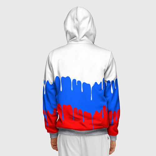 Мужская толстовка на молнии Патриот - флаг / 3D-Меланж – фото 4