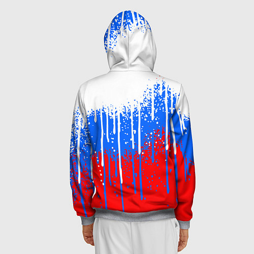 Мужская толстовка на молнии Патриот - флаг / 3D-Меланж – фото 4
