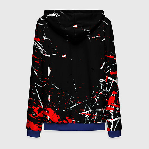 Мужская толстовка на молнии Monster energy штрихи / 3D-Синий – фото 2