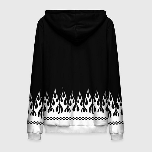 Мужская толстовка на молнии Dead black - Bones / 3D-Белый – фото 2