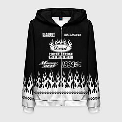 Толстовка 3D на молнии мужская Dead black - Bones, цвет: 3D-белый