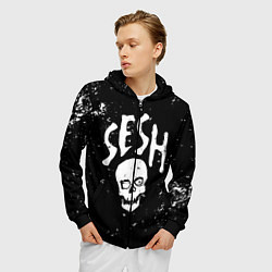Толстовка 3D на молнии мужская Sesh, цвет: 3D-черный — фото 2