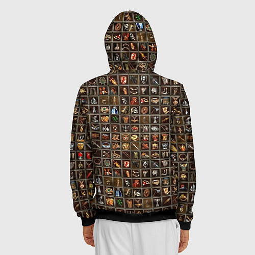 Мужская толстовка на молнии Артефакты меча и магии / 3D-Черный – фото 4