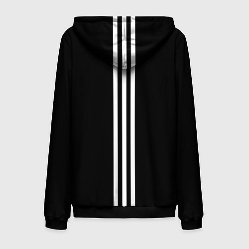 Мужская толстовка на молнии Россия три полоски / 3D-Черный – фото 2