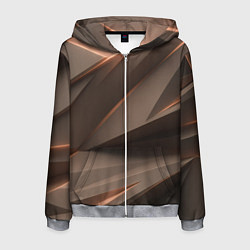 Толстовка 3D на молнии мужская Кофейная объемная текстура, цвет: 3D-меланж