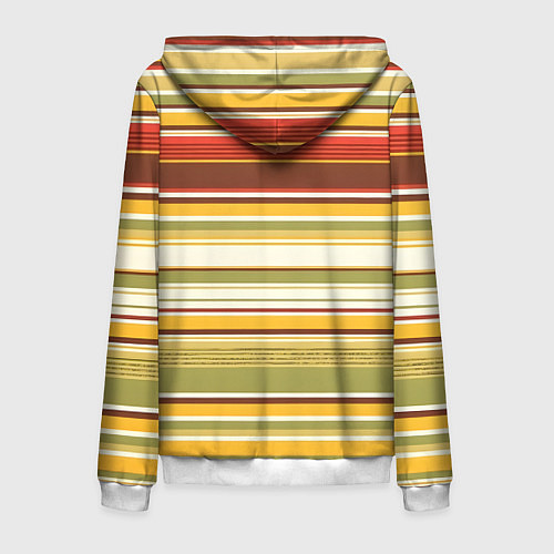Мужская толстовка на молнии Горизонтальные полосы / 3D-Белый – фото 2