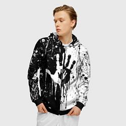 Толстовка 3D на молнии мужская Антиматерия подтеки, цвет: 3D-черный — фото 2