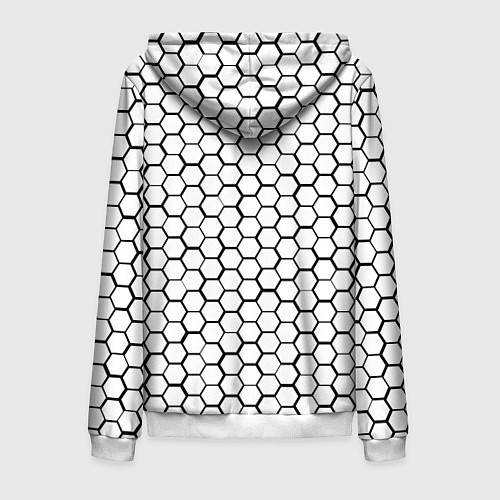 Мужская толстовка на молнии Нью Джерси Девилз - белые соты / 3D-Белый – фото 2