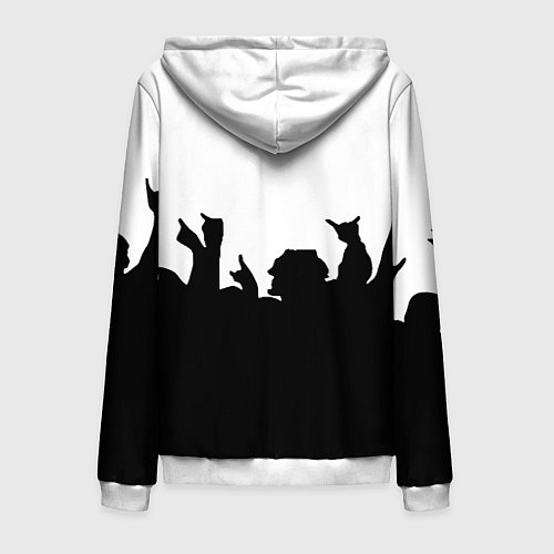 Мужская толстовка на молнии Monster energy rock black / 3D-Белый – фото 2