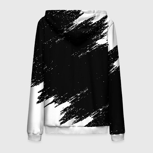 Мужская толстовка на молнии Monster energy краски штрихи белые / 3D-Белый – фото 2