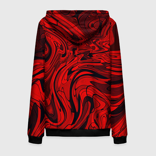 Мужская толстовка на молнии Красный смешение пластика / 3D-Черный – фото 2