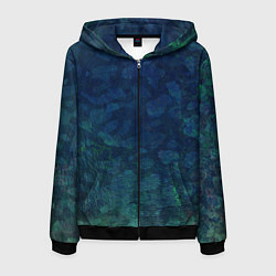 Толстовка 3D на молнии мужская Абстракция - marine camouflage, цвет: 3D-черный