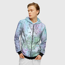 Толстовка 3D на молнии мужская Скетч японские дорамы, цвет: 3D-черный — фото 2