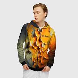 Толстовка 3D на молнии мужская Peeling plaster - Milano, цвет: 3D-черный — фото 2