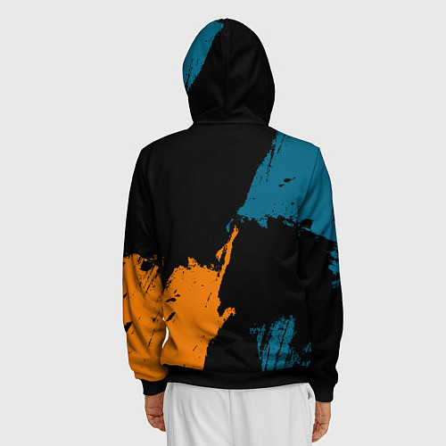 Мужская толстовка на молнии Сан Хосе Шаркс - два цвета / 3D-Черный – фото 4