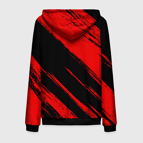 Мужская толстовка на молнии Торонто Рэпторс - красные потертости / 3D-Черный – фото 2