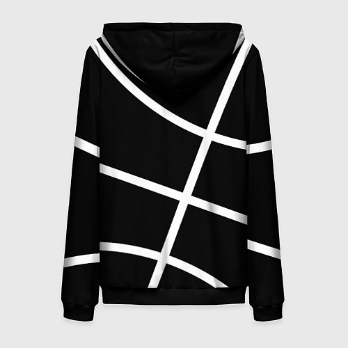 Мужская толстовка на молнии Голден Стэйт Уорриорз - текстура черного мяча / 3D-Черный – фото 2