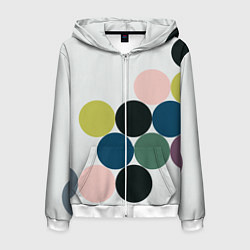 Толстовка 3D на молнии мужская Кластер чил - абстракция, цвет: 3D-белый