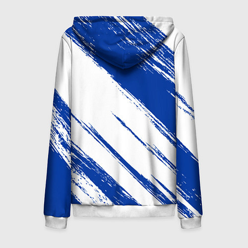 Мужская толстовка на молнии Клипперс - синяя краска / 3D-Белый – фото 2