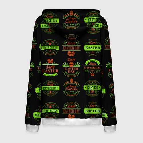 Мужская толстовка на молнии Easter holidays / 3D-Белый – фото 2