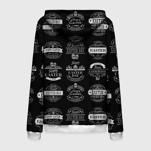 Мужская толстовка на молнии Easter holidays / 3D-Белый – фото 2