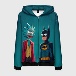 Мужская толстовка на молнии Рик в образе Джокера и Бэтмен