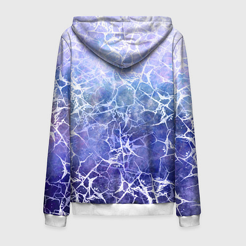 Мужская толстовка на молнии Абстракция - white web on blue background / 3D-Белый – фото 2