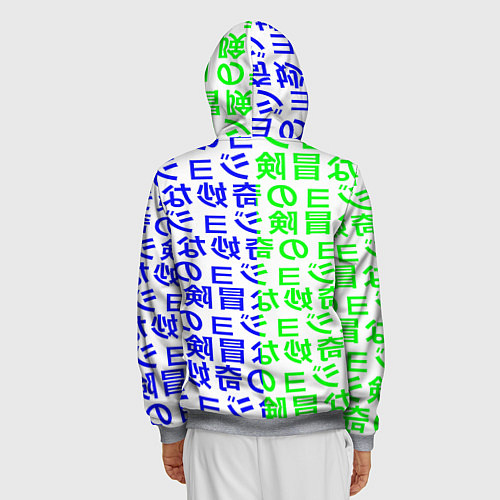 Мужская толстовка на молнии Pokemon japan pattern / 3D-Меланж – фото 4