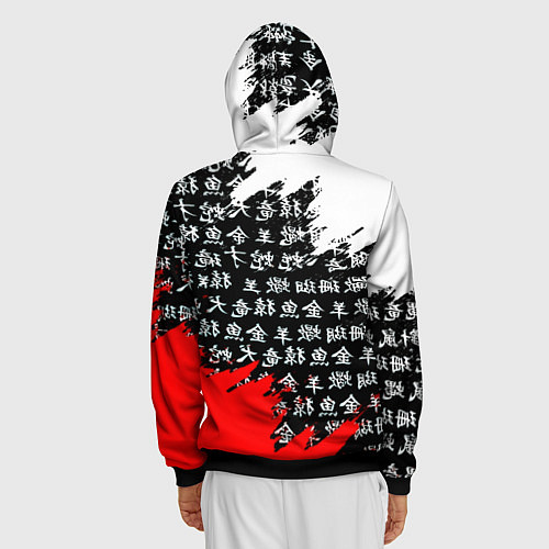 Мужская толстовка на молнии Doom dark age japan / 3D-Черный – фото 4