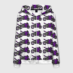 Мужская толстовка на молнии Motorcycle purple