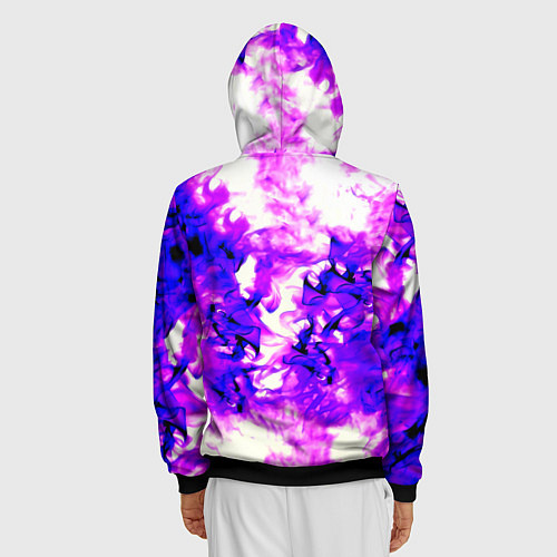 Мужская толстовка на молнии Doom неоновый огонь лого / 3D-Черный – фото 4