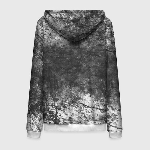 Мужская толстовка на молнии Абстракция - grey and white wall with cracks / 3D-Белый – фото 2