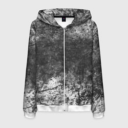 Мужская толстовка на молнии Абстракция - grey and white wall with cracks
