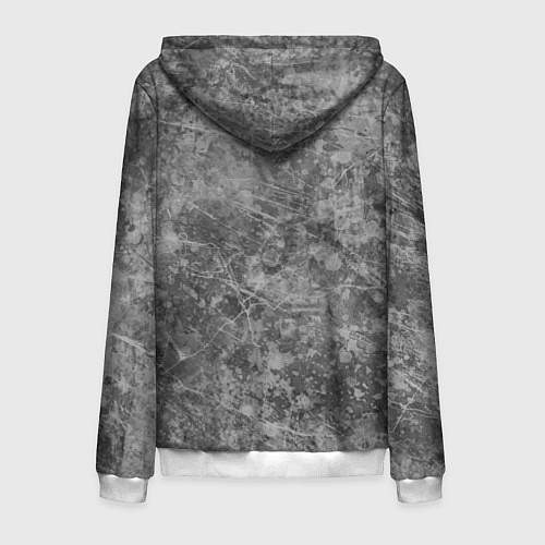 Мужская толстовка на молнии Абстракция - grey polished chip / 3D-Белый – фото 2