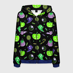Мужская толстовка на молнии Halloween black pumpkin pattern