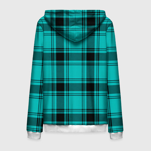 Мужская толстовка на молнии Checkered blue / 3D-Белый – фото 2