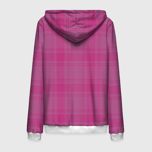 Мужская толстовка на молнии Checkered pink / 3D-Белый – фото 2