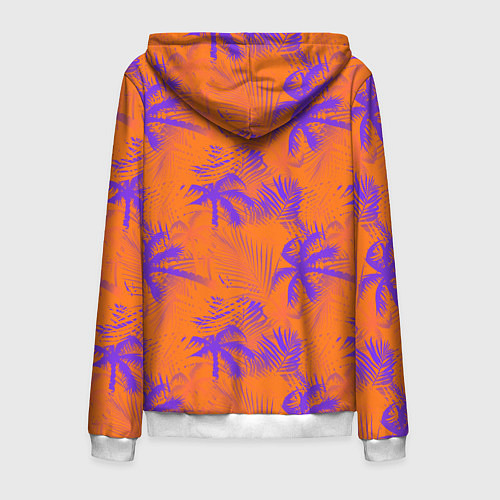 Мужская толстовка на молнии Palm orange / 3D-Белый – фото 2
