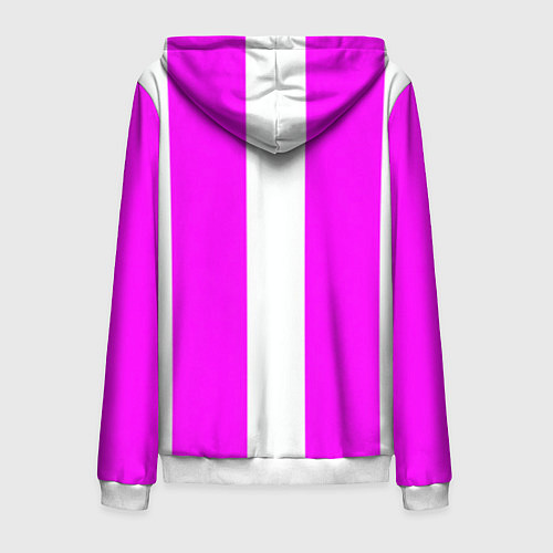 Мужская толстовка на молнии Color white pink line / 3D-Белый – фото 2