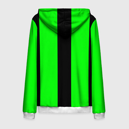 Мужская толстовка на молнии Color green black line / 3D-Белый – фото 2
